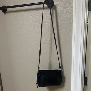 Black Leather Crossbody Bag